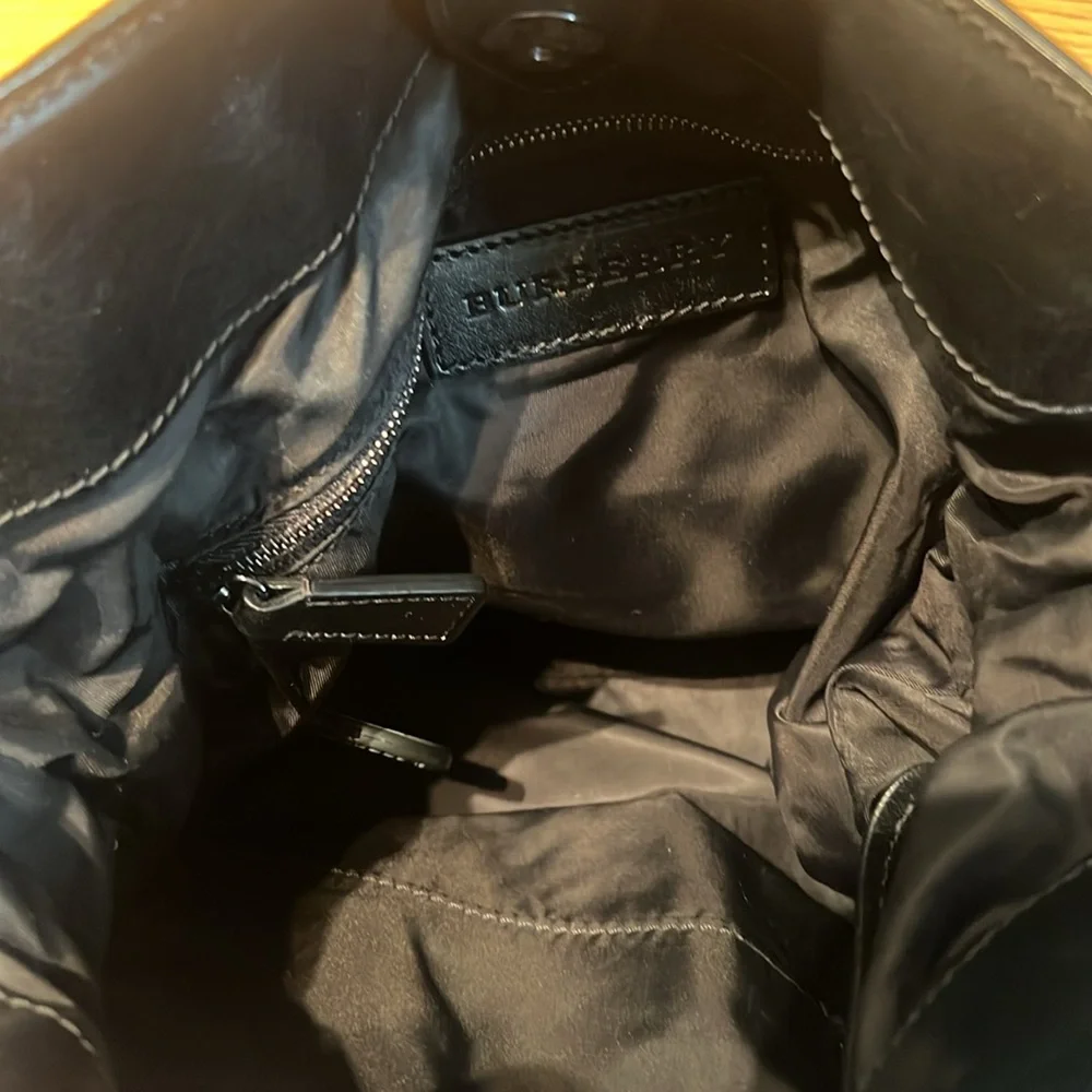 BURBERRY Beat Check Nylon Studded Hobo Bag